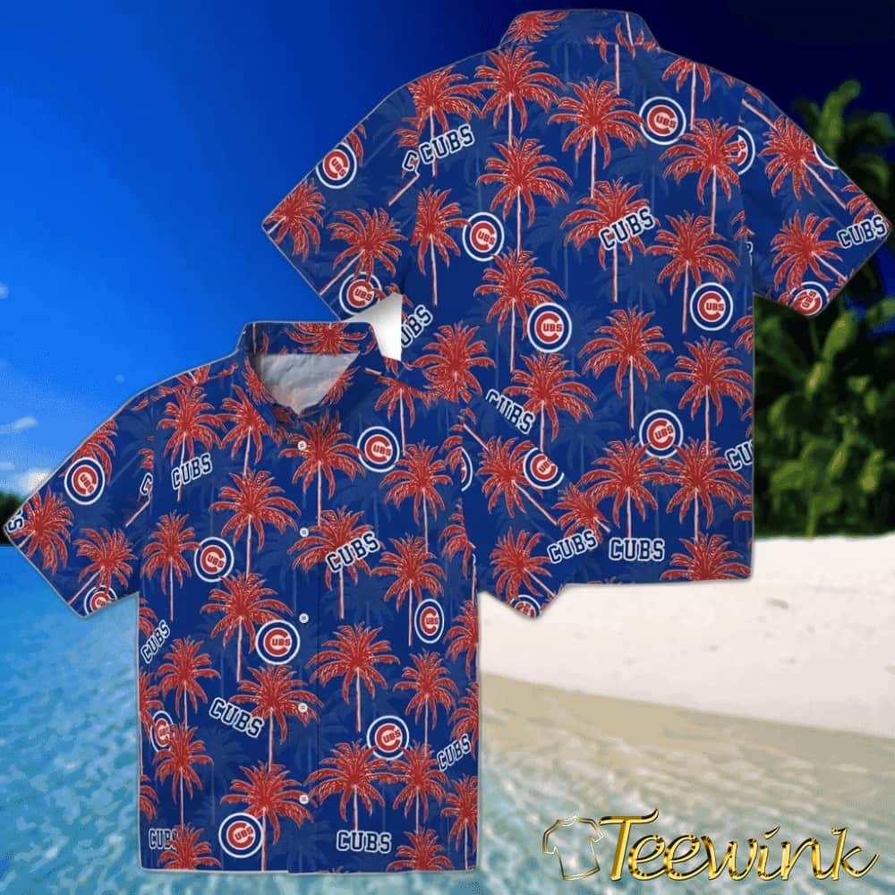 Chicago Cubs Hawaiian Shirt – Palm Tree Motif image 3 Chicago Cubs Hawaiian Shirt – Palm Tree Motif image 3