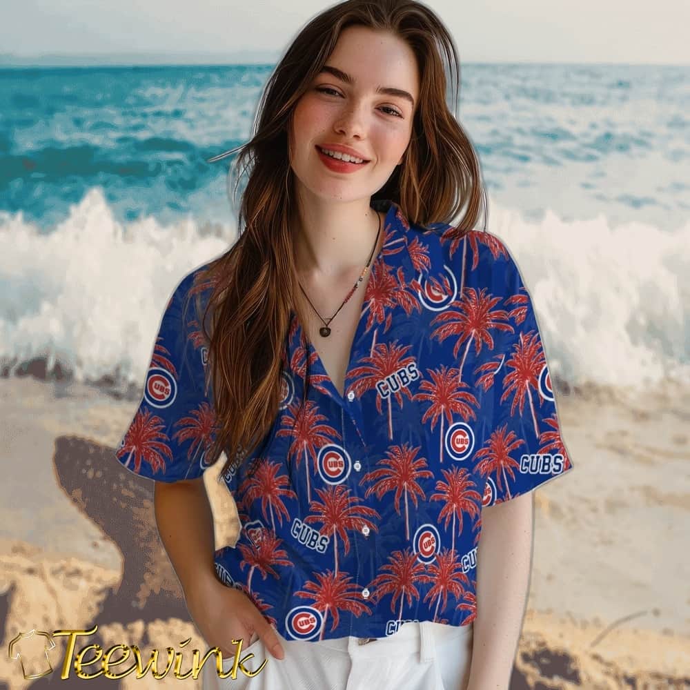 Chicago Cubs Hawaiian Shirt – Palm Tree Motif image 4 Chicago Cubs Hawaiian Shirt – Palm Tree Motif image 4