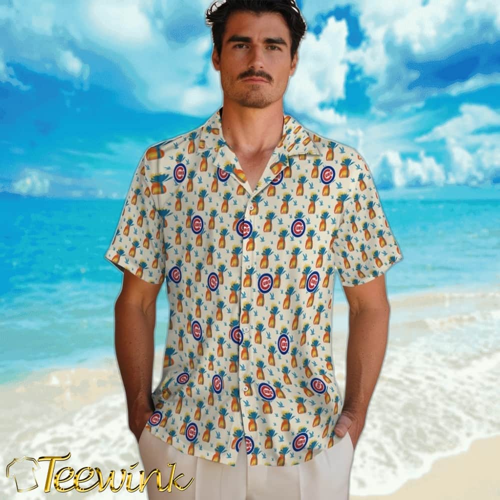 Chicago Cubs Hawaiian Shirt – Pineapple Delight image 2 Chicago Cubs Hawaiian Shirt – Pineapple Delight image 2
