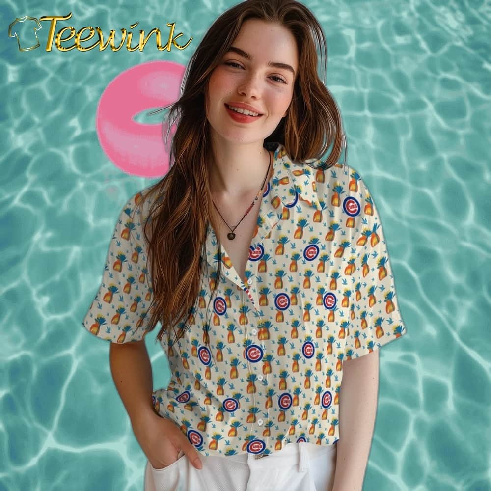 Chicago Cubs Hawaiian Shirt – Pineapple Delight image 4 Chicago Cubs Hawaiian Shirt – Pineapple Delight image 4