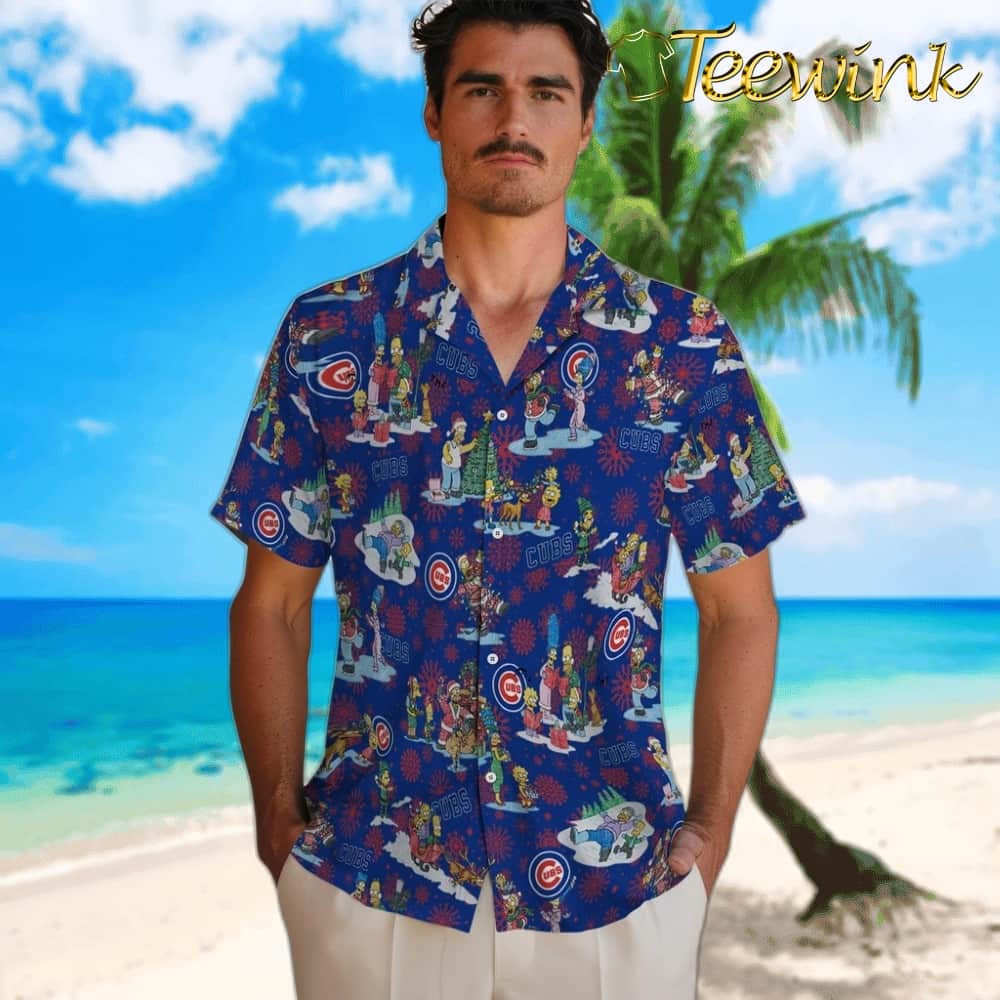 Chicago Cubs Hawaiian Shirt – Simpsons Christmas image 2 Chicago Cubs Hawaiian Shirt – Simpsons Christmas image 2