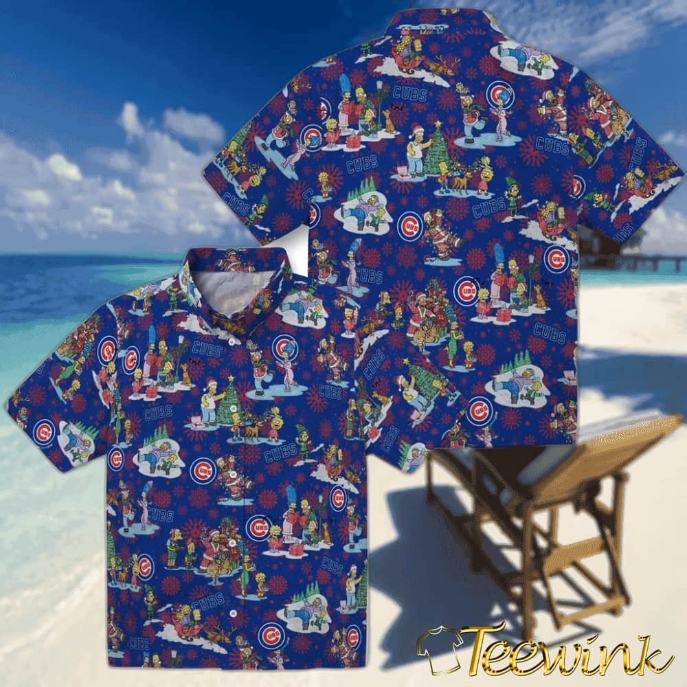 Chicago Cubs Hawaiian Shirt – Simpsons Christmas image 3 Chicago Cubs Hawaiian Shirt – Simpsons Christmas image 3