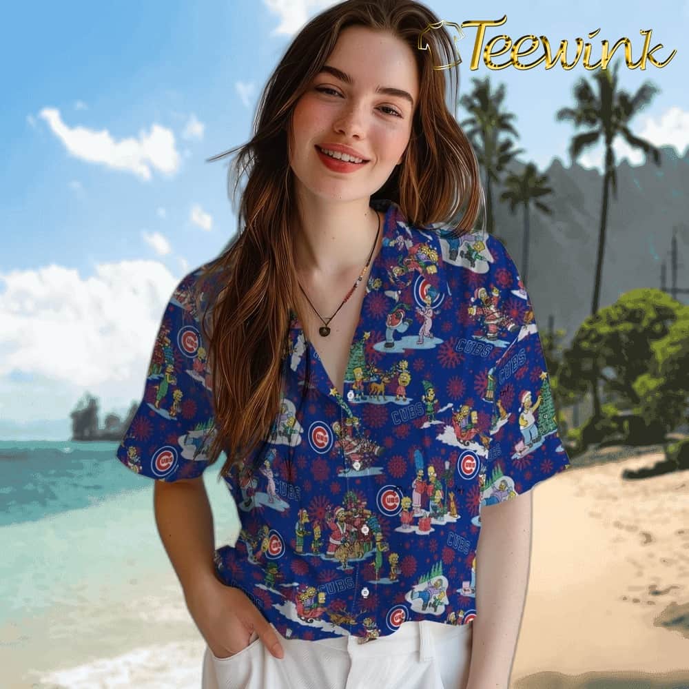 Chicago Cubs Hawaiian Shirt – Simpsons Christmas image 4 Chicago Cubs Hawaiian Shirt – Simpsons Christmas image 4