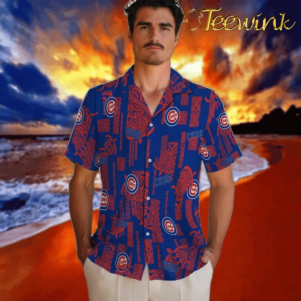 Chicago Cubs Hawaiian Shirt – Turtle Lines image 2 Chicago Cubs Hawaiian Shirt – Turtle Lines image 2