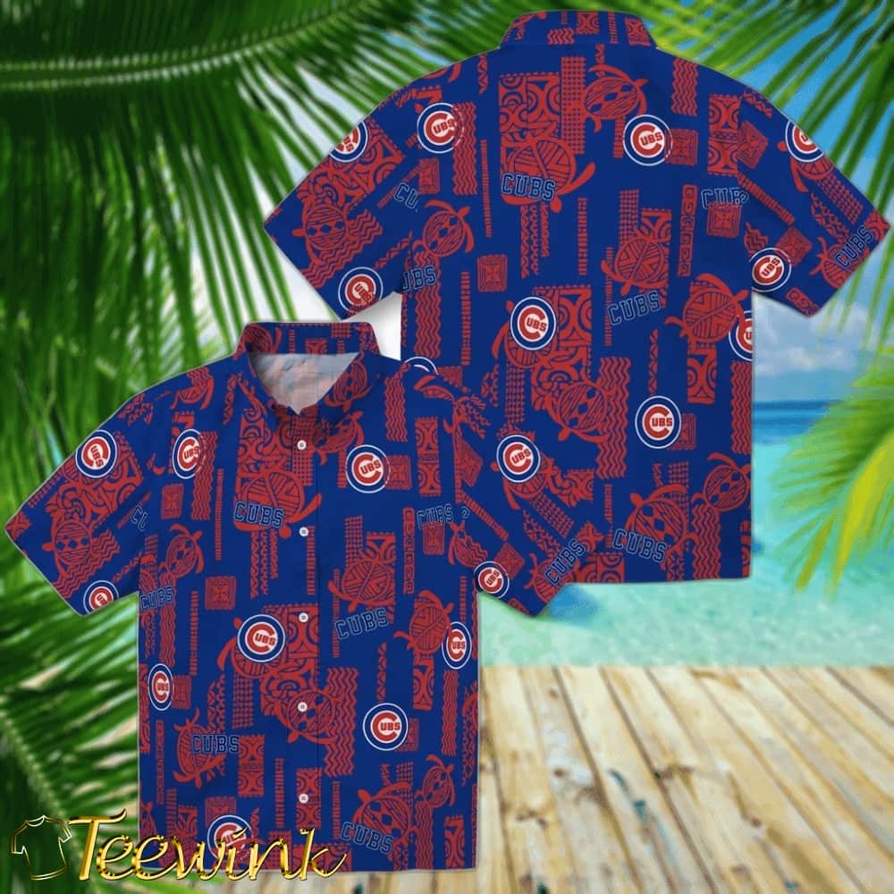 Chicago Cubs Hawaiian Shirt – Turtle Lines image 3 Chicago Cubs Hawaiian Shirt – Turtle Lines image 3