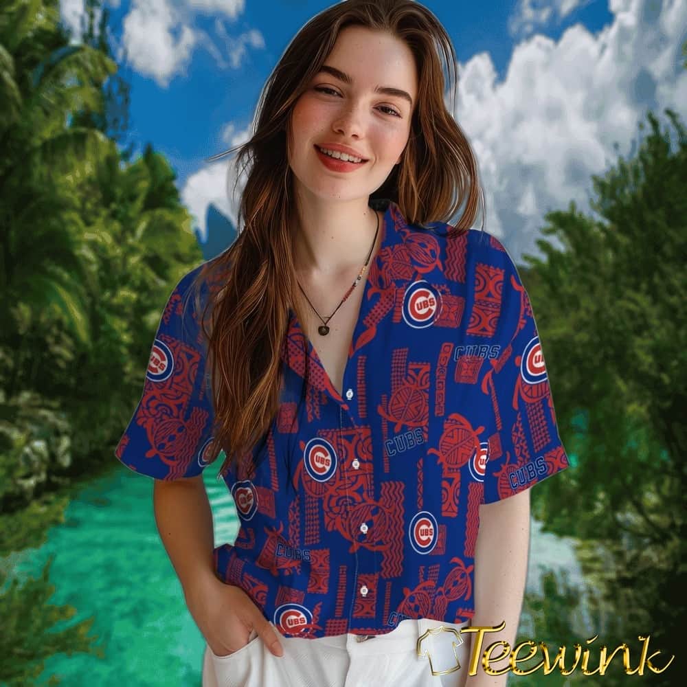 Chicago Cubs Hawaiian Shirt – Turtle Lines image 4 Chicago Cubs Hawaiian Shirt – Turtle Lines image 4