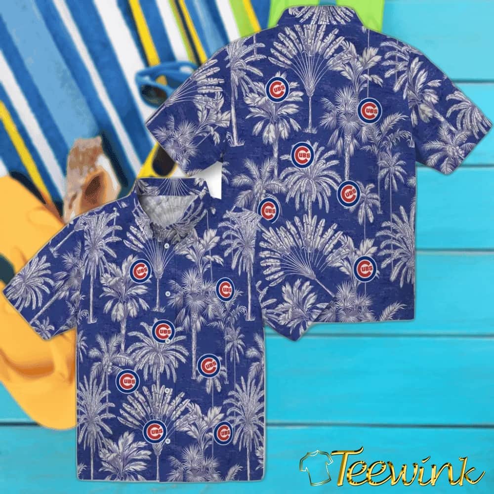 Chicago Cubs Hawaiian Shirt – Vintage Palm Tree image 3 Chicago Cubs Hawaiian Shirt – Vintage Palm Tree image 3