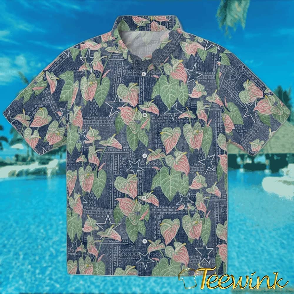 Dallas Cowboys Hawaiian Shirt – Anthurium Overlay