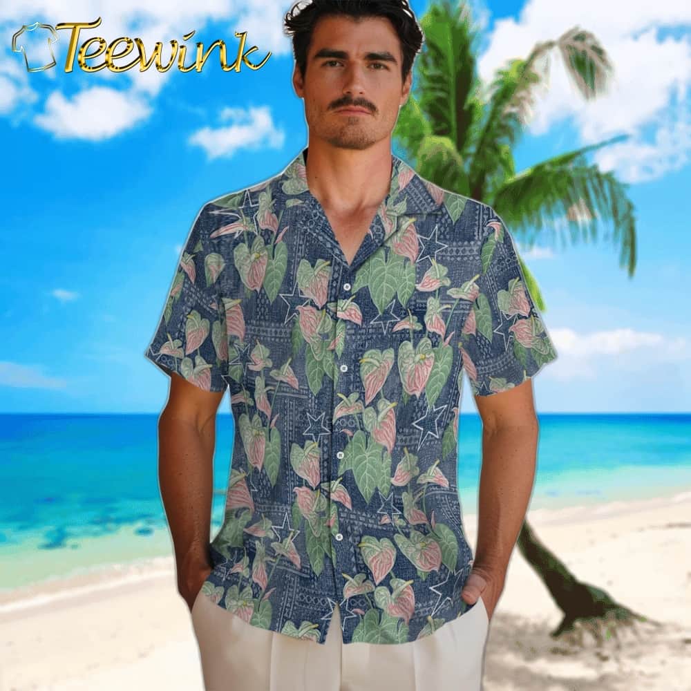 Dallas Cowboys Hawaiian Shirt – Anthurium Overlay image 2 Dallas Cowboys Hawaiian Shirt – Anthurium Overlay image 2