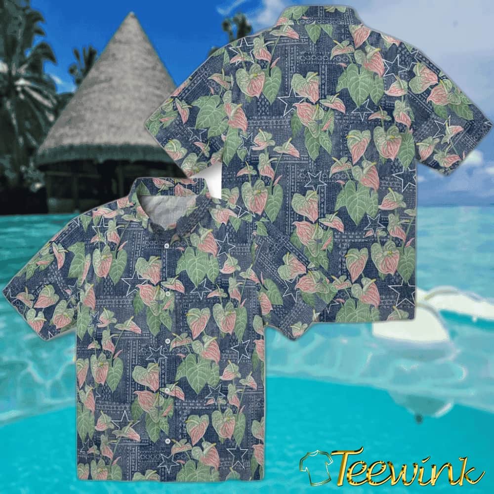 Dallas Cowboys Hawaiian Shirt – Anthurium Overlay image 3 Dallas Cowboys Hawaiian Shirt – Anthurium Overlay image 3