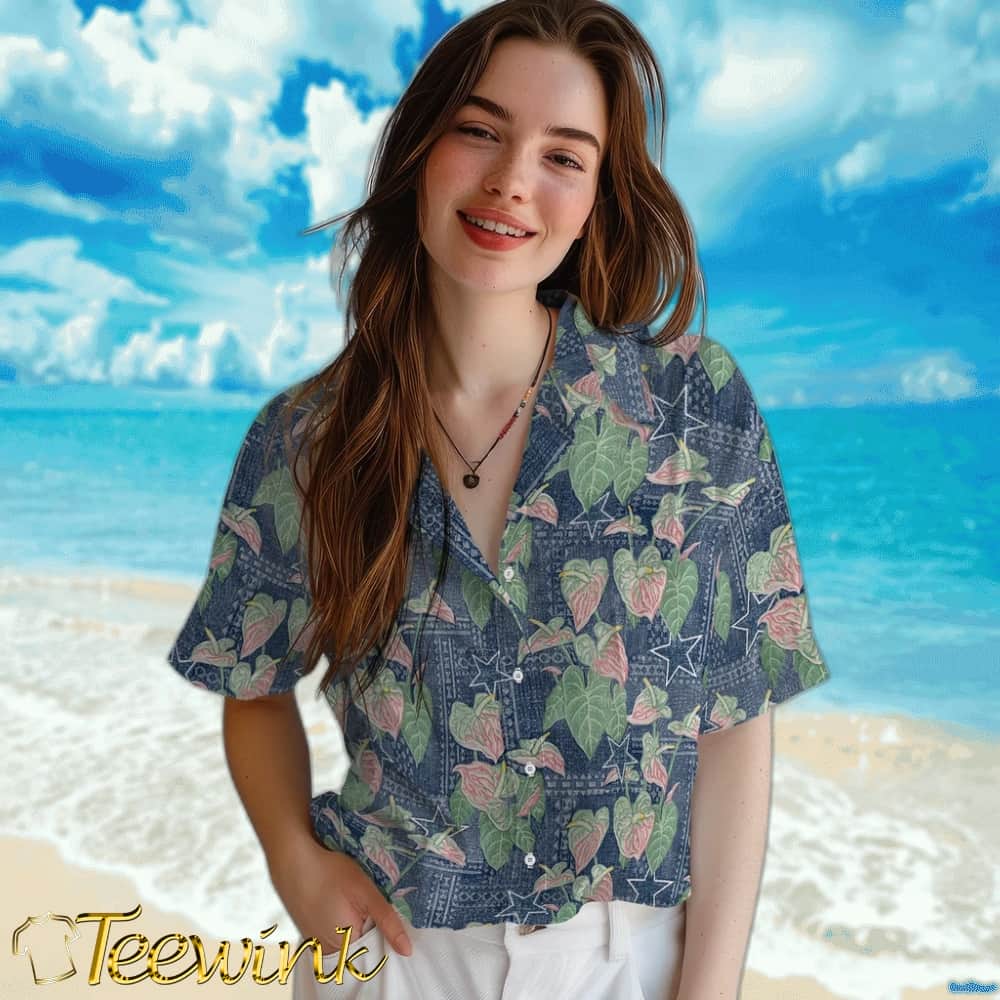 Dallas Cowboys Hawaiian Shirt – Anthurium Overlay image 4 Dallas Cowboys Hawaiian Shirt – Anthurium Overlay image 4