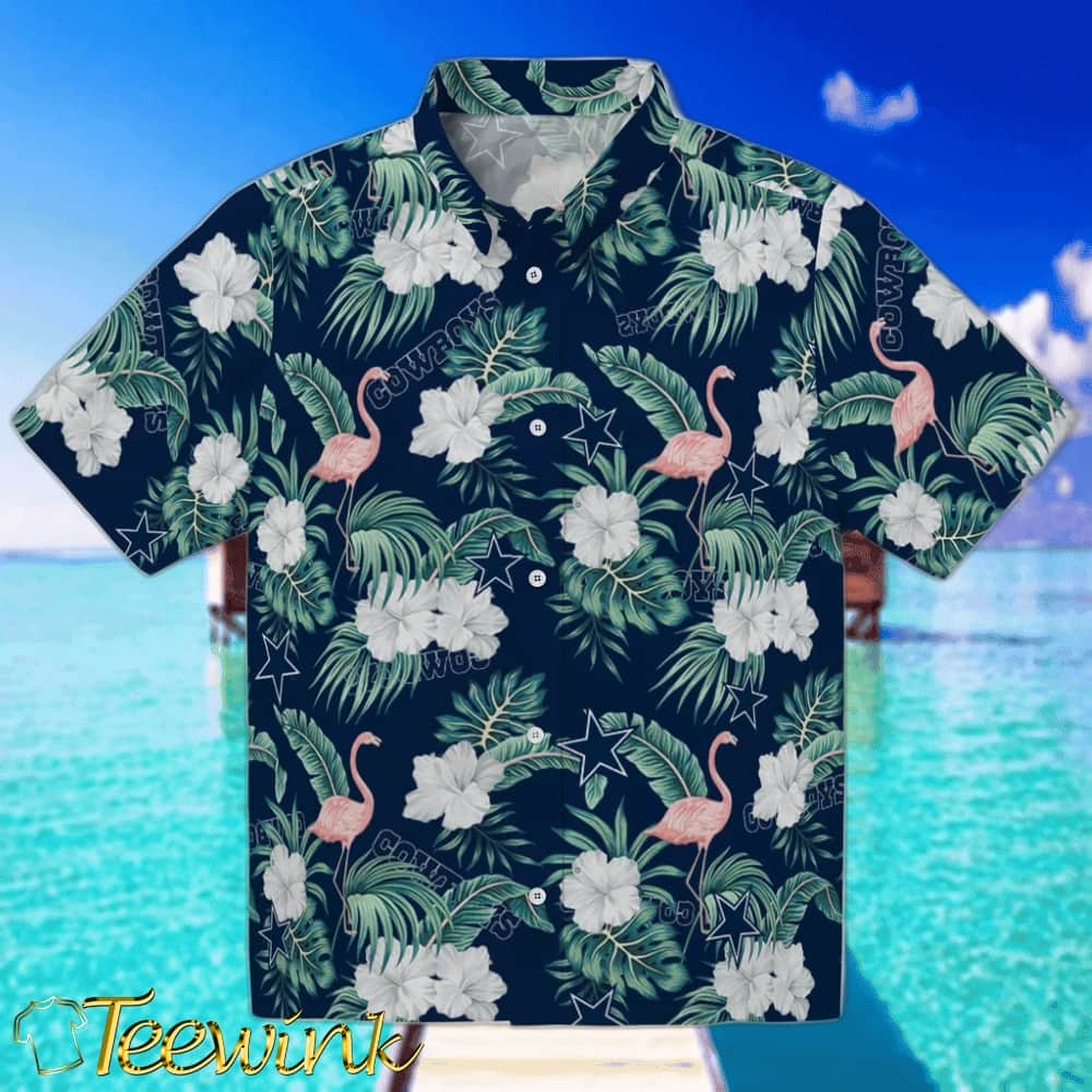 Dallas Cowboys Hawaiian Shirt – Flamingo and Hibiscus