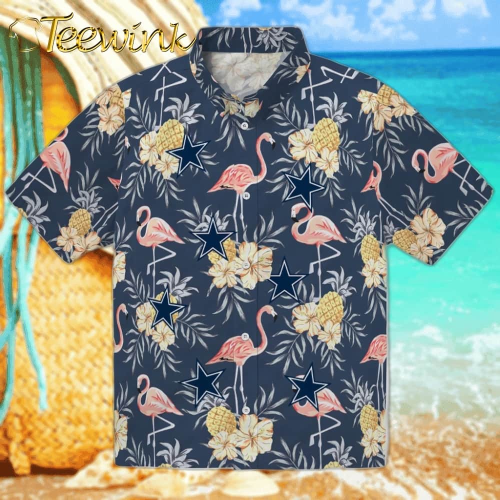 Dallas Cowboys Hawaiian Shirt – Flamingo Hibiscus