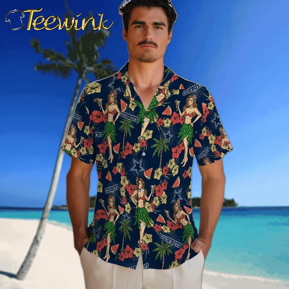 Dallas Cowboys Hawaiian Shirt – Hawaiian Girls Design image 2 Dallas Cowboys Hawaiian Shirt – Hawaiian Girls Design image 2
