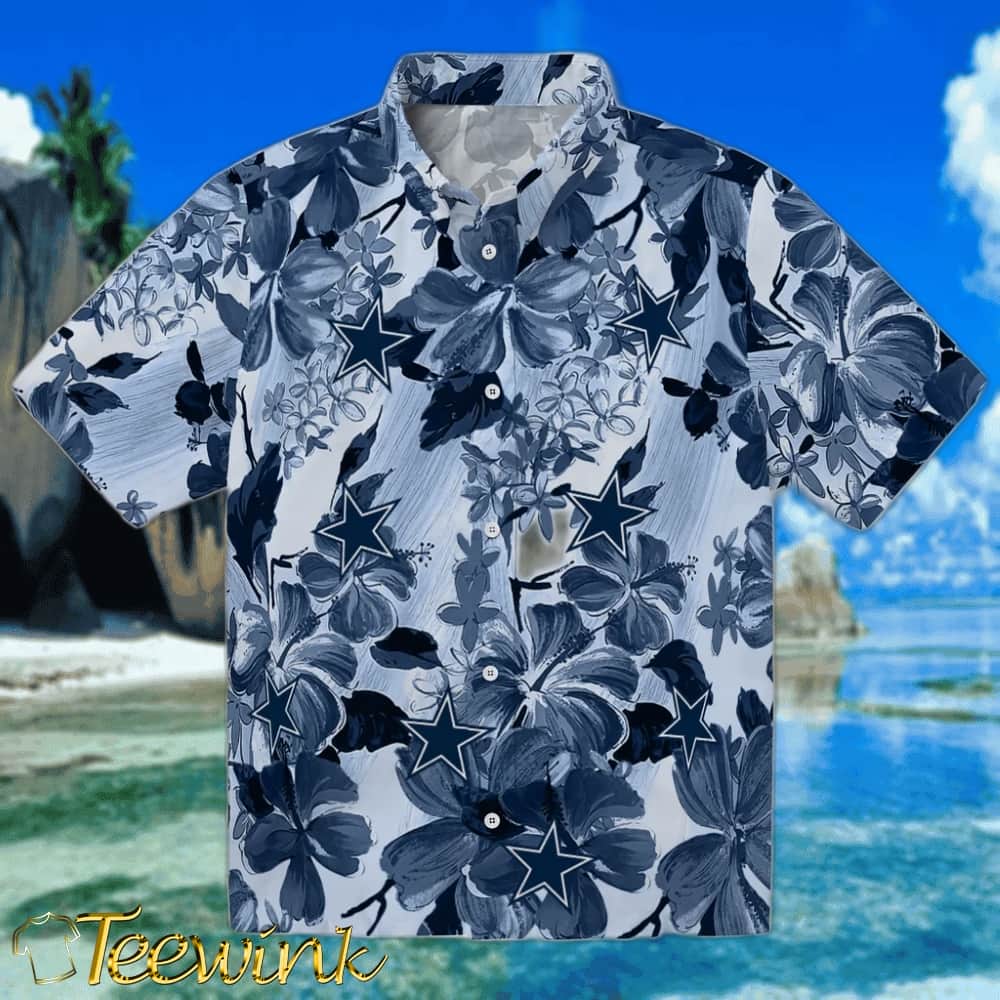 Dallas Cowboys Hawaiian Shirt – Hibiscus Arrangement