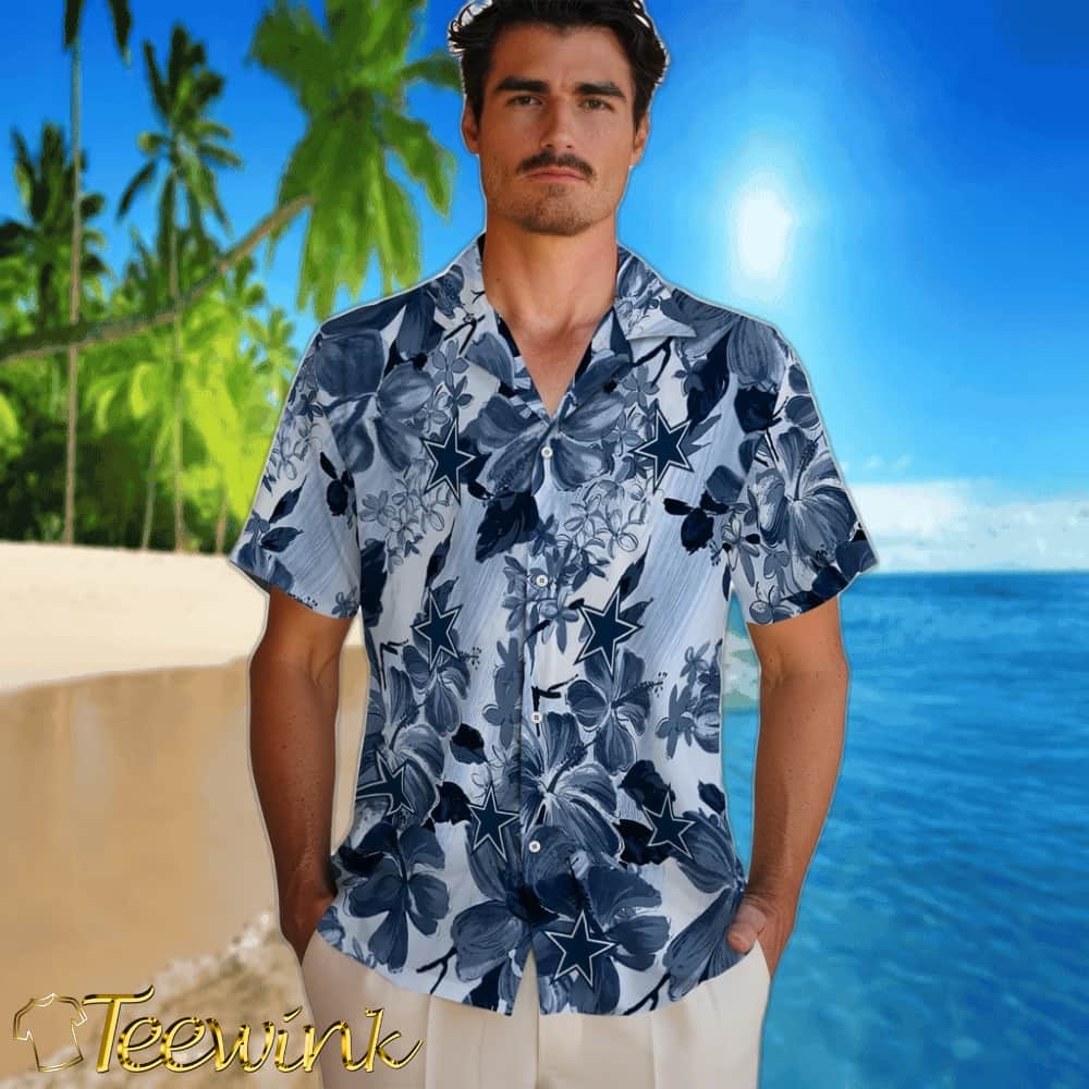 Dallas Cowboys Hawaiian Shirt – Hibiscus Arrangement image 2 Dallas Cowboys Hawaiian Shirt – Hibiscus Arrangement image 2