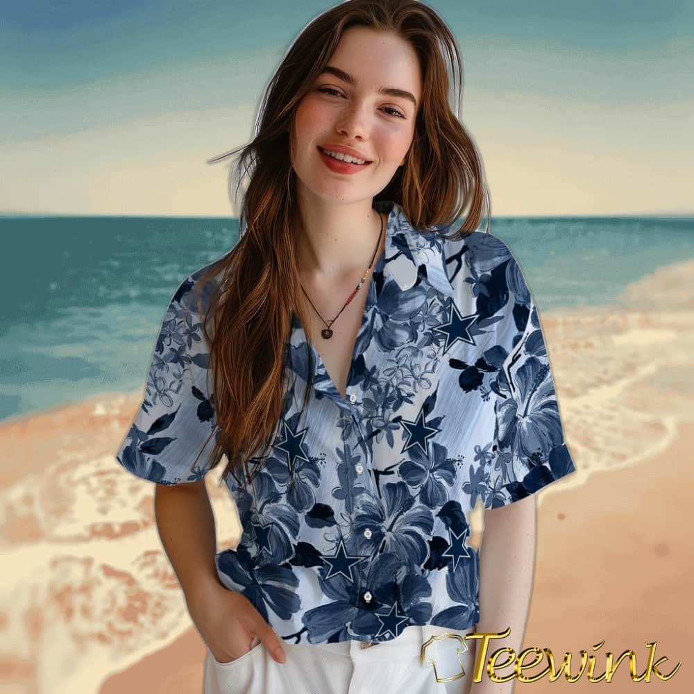 Dallas Cowboys Hawaiian Shirt – Hibiscus Arrangement image 4 Dallas Cowboys Hawaiian Shirt – Hibiscus Arrangement image 4