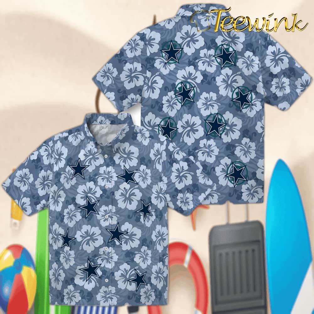 Dallas Cowboys Hawaiian Shirt – Hibiscus Cluster image 3 Dallas Cowboys Hawaiian Shirt – Hibiscus Cluster image 3