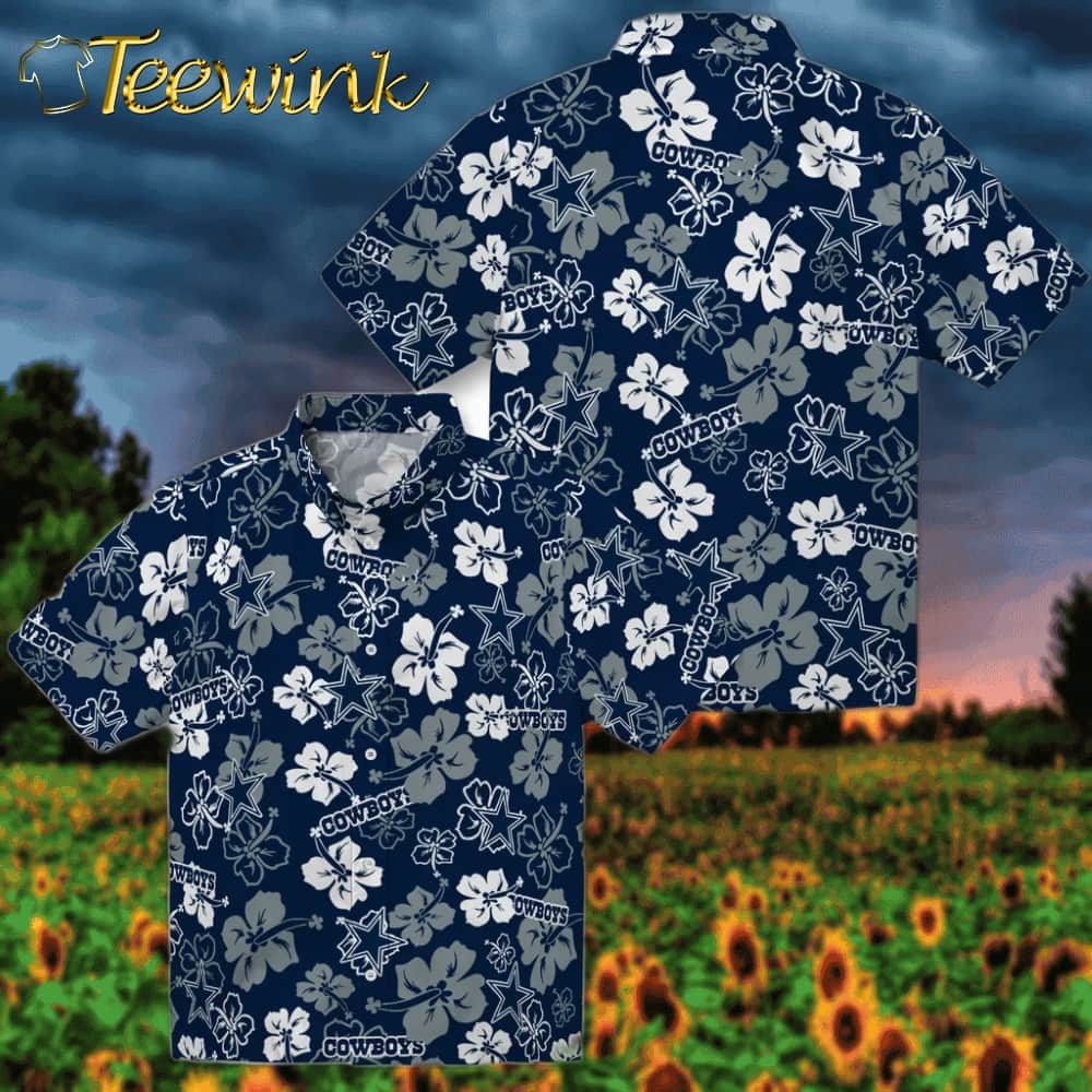 Dallas Cowboys Hawaiian Shirt – Hibiscus Flower Design image 3 Dallas Cowboys Hawaiian Shirt – Hibiscus Flower Design image 3