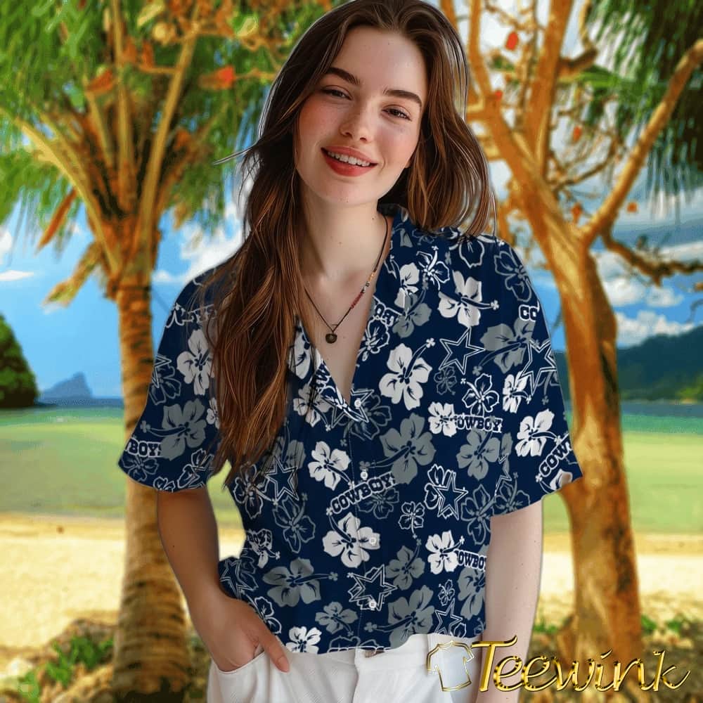Dallas Cowboys Hawaiian Shirt – Hibiscus Flower Design image 4 Dallas Cowboys Hawaiian Shirt – Hibiscus Flower Design image 4