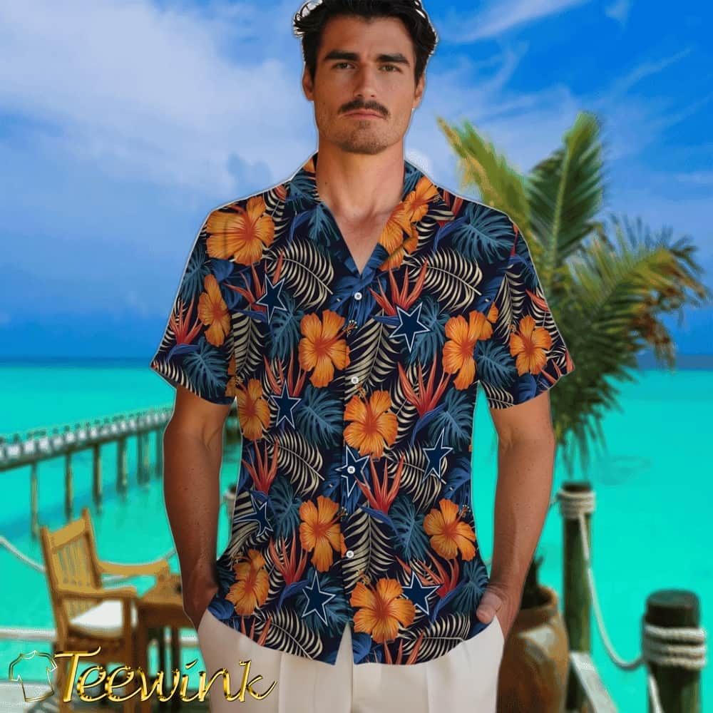 Dallas Cowboys Hawaiian Shirt – Hibiscus Foliage image 2 Dallas Cowboys Hawaiian Shirt – Hibiscus Foliage image 2