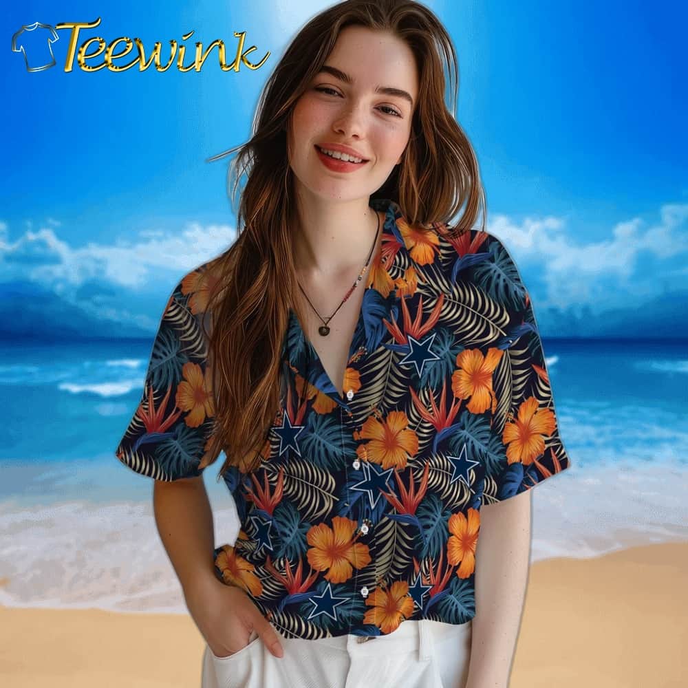 Dallas Cowboys Hawaiian Shirt – Hibiscus Foliage image 4 Dallas Cowboys Hawaiian Shirt – Hibiscus Foliage image 4
