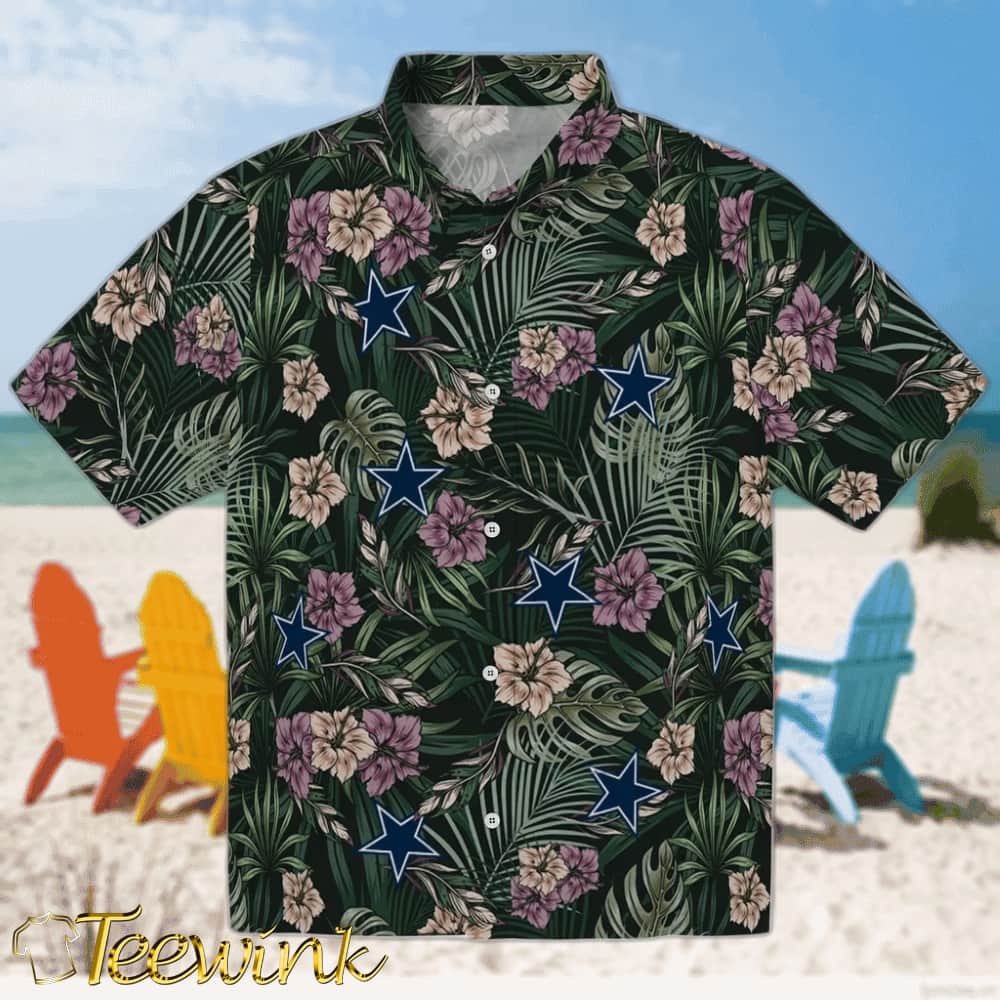 Dallas Cowboys Hawaiian Shirt – Hibiscus Foliage Dallas Cowboys Hawaiian Shirt – Hibiscus Foliage