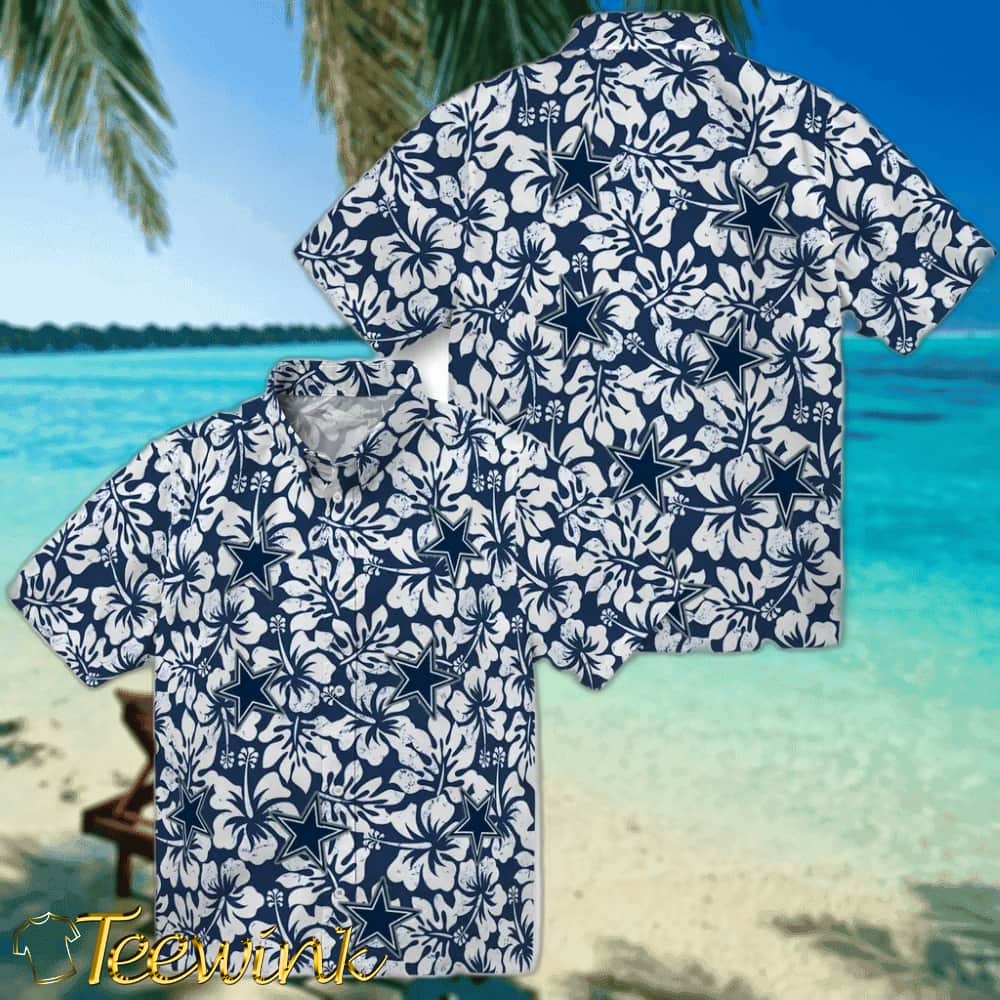 Dallas Cowboys Hawaiian Shirt – Hibiscus Motif image 3 Dallas Cowboys Hawaiian Shirt – Hibiscus Motif image 3