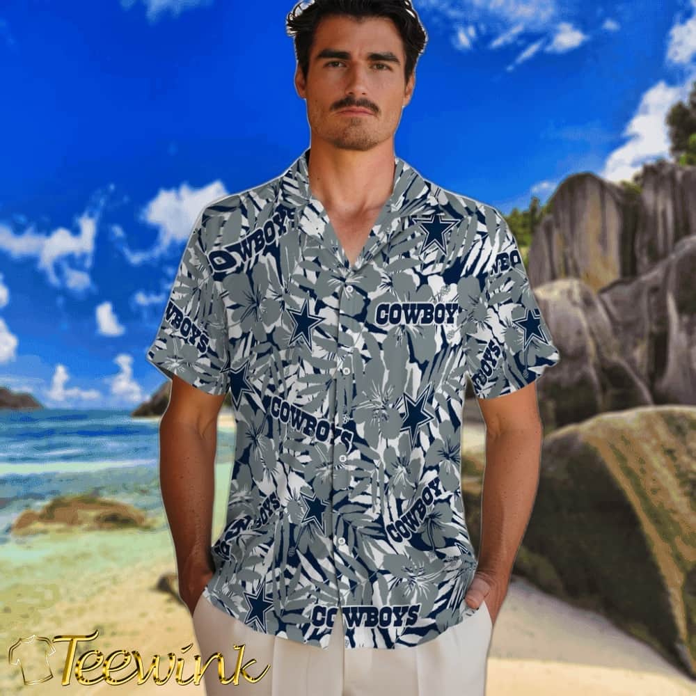 Dallas Cowboys Hawaiian Shirt – Hibiscus Overlay image 2 Dallas Cowboys Hawaiian Shirt – Hibiscus Overlay image 2