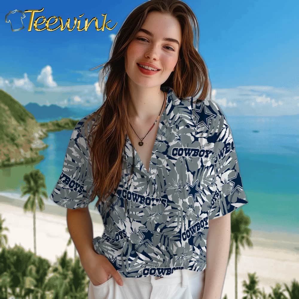 Dallas Cowboys Hawaiian Shirt – Hibiscus Overlay image 4 Dallas Cowboys Hawaiian Shirt – Hibiscus Overlay image 4