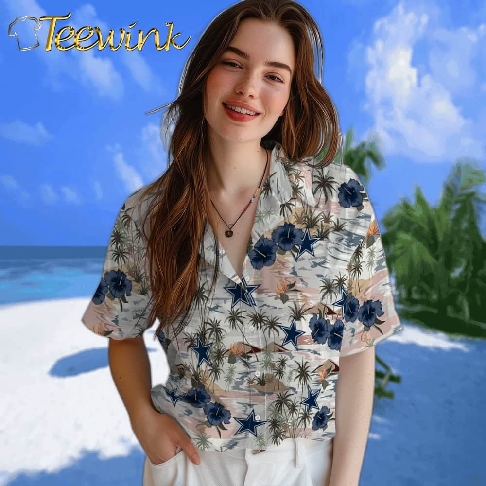 Dallas Cowboys Hawaiian Shirt – Hibiscus Seaside image 4 Dallas Cowboys Hawaiian Shirt – Hibiscus Seaside image 4