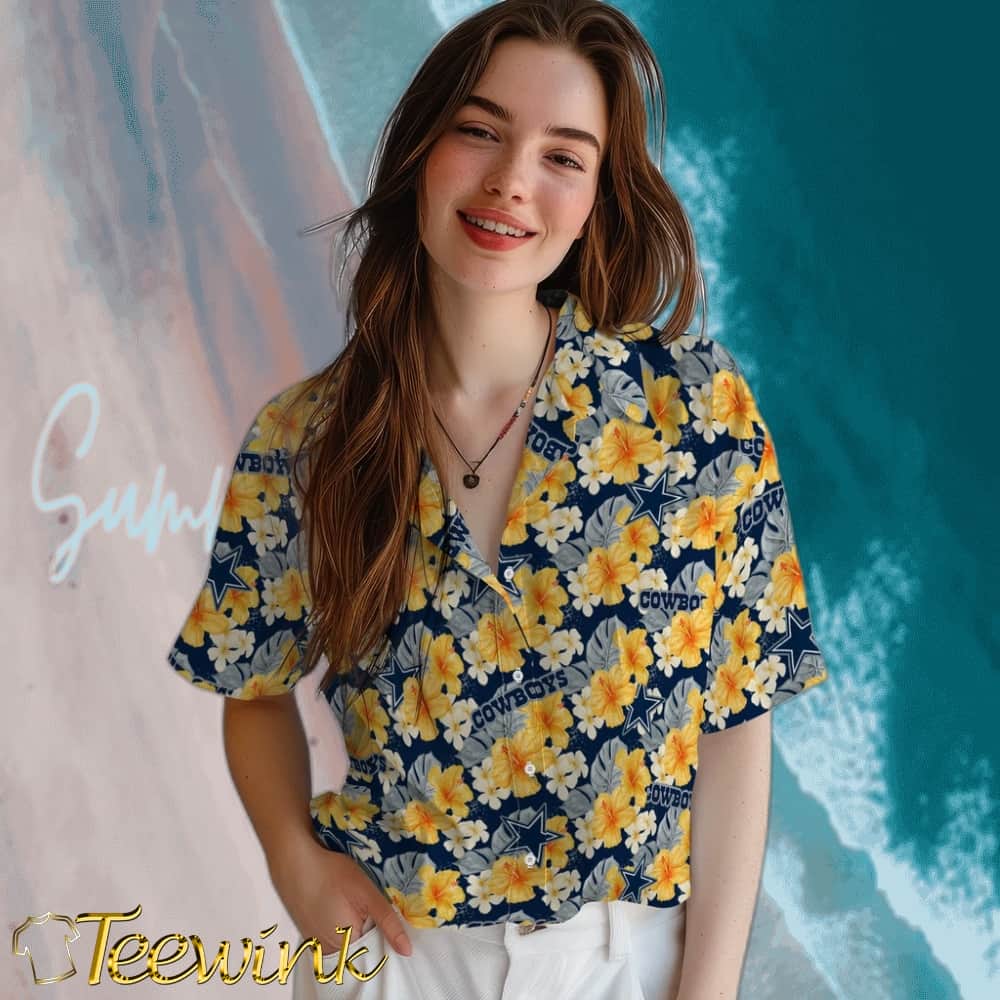 Dallas Cowboys Hawaiian Shirt – Hibiscus Tropics image 4 Dallas Cowboys Hawaiian Shirt – Hibiscus Tropics image 4