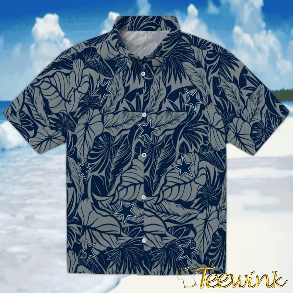 Dallas Cowboys Hawaiian Shirt – Leaf Outline Dallas Cowboys Hawaiian Shirt – Leaf Outline