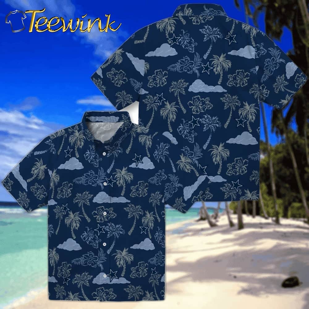 Dallas Cowboys Hawaiian Shirt – Palm And Clouds image 3 Dallas Cowboys Hawaiian Shirt – Palm And Clouds image 3