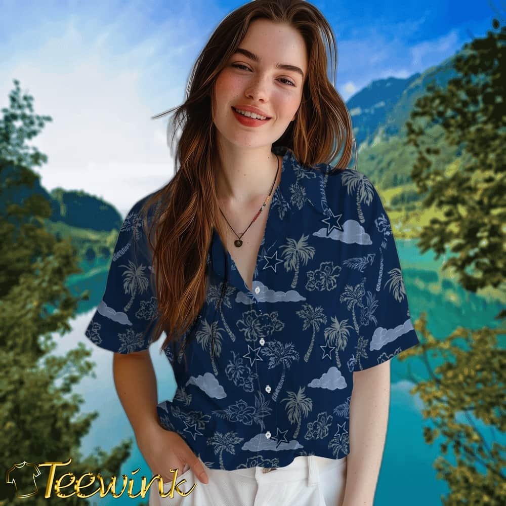 Dallas Cowboys Hawaiian Shirt – Palm And Clouds image 4 Dallas Cowboys Hawaiian Shirt – Palm And Clouds image 4