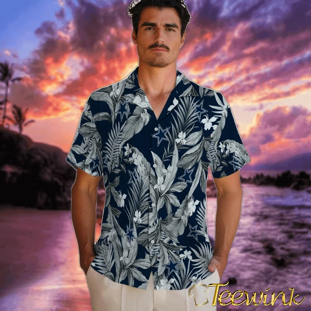 Dallas Cowboys Hawaiian Shirt – Palm Leaves image 2 Dallas Cowboys Hawaiian Shirt – Palm Leaves image 2