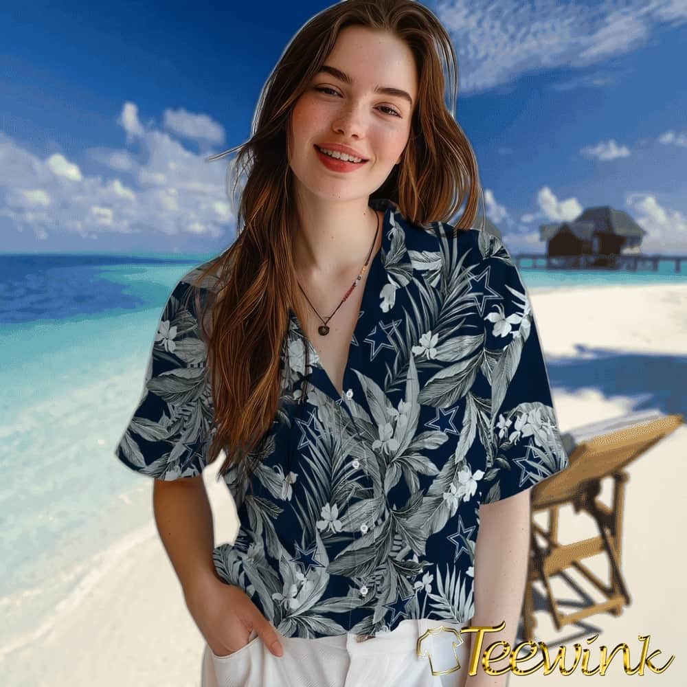 Dallas Cowboys Hawaiian Shirt – Palm Leaves image 4 Dallas Cowboys Hawaiian Shirt – Palm Leaves image 4
