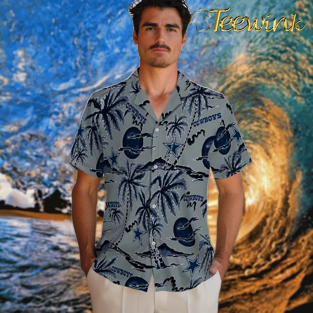 Dallas Cowboys Hawaiian Shirt – Palm Sunset image 2 Dallas Cowboys Hawaiian Shirt – Palm Sunset image 2