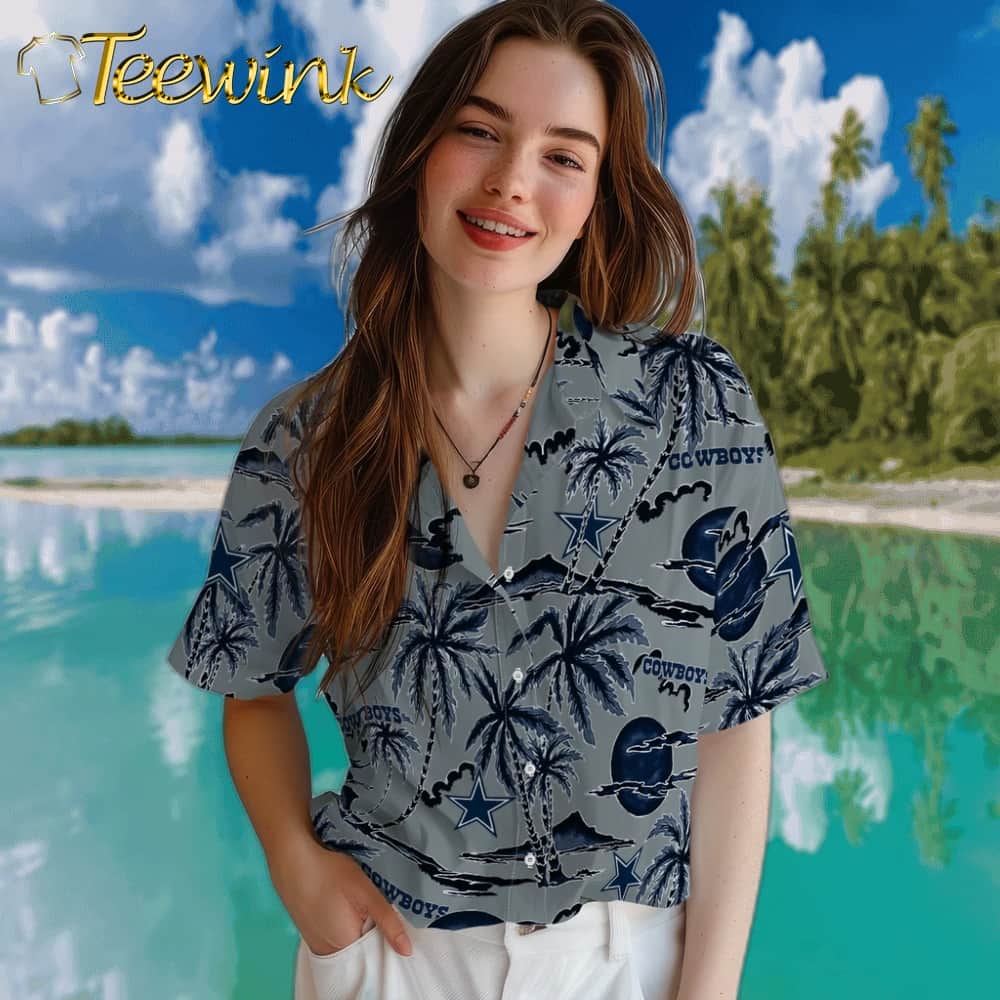Dallas Cowboys Hawaiian Shirt – Palm Sunset image 4 Dallas Cowboys Hawaiian Shirt – Palm Sunset image 4