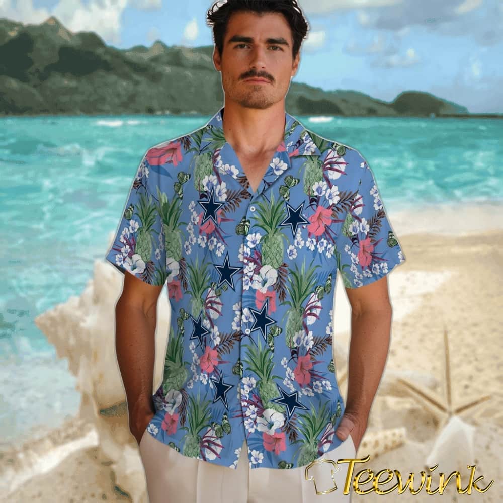 Dallas Cowboys Hawaiian Shirt – Pineapple Bouquet image 2 Dallas Cowboys Hawaiian Shirt – Pineapple Bouquet image 2