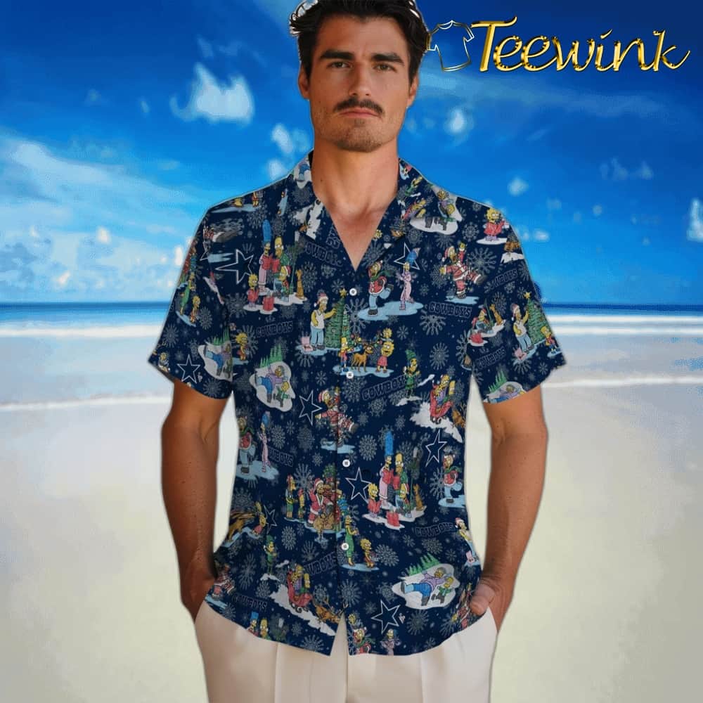 Dallas Cowboys Hawaiian Shirt – Simpsons Christmas image 2 Dallas Cowboys Hawaiian Shirt – Simpsons Christmas image 2