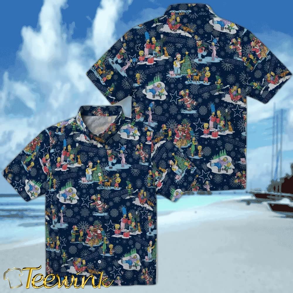 Dallas Cowboys Hawaiian Shirt – Simpsons Christmas image 3 Dallas Cowboys Hawaiian Shirt – Simpsons Christmas image 3
