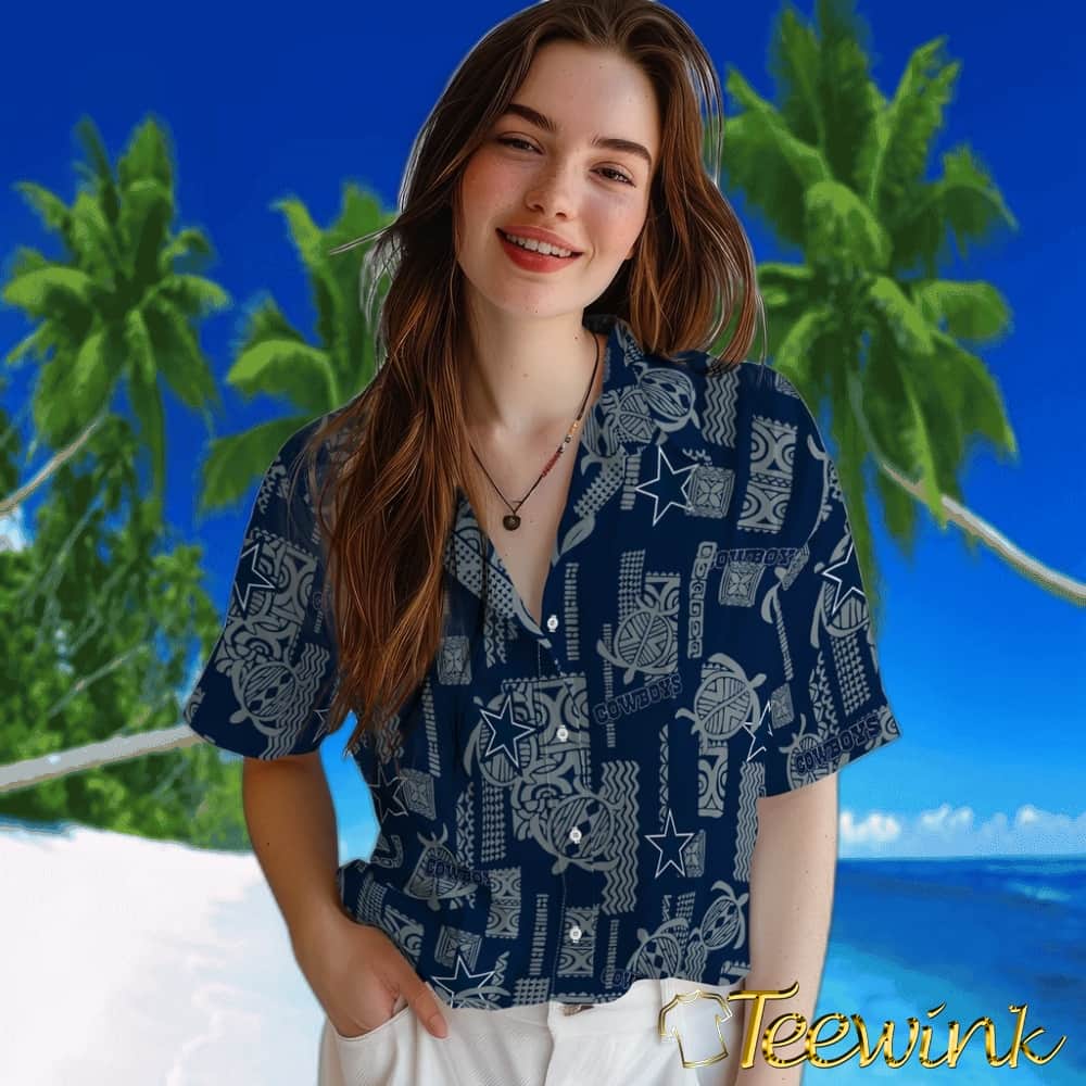 Dallas Cowboys Hawaiian Shirt – Turtle Lines image 4 Dallas Cowboys Hawaiian Shirt – Turtle Lines image 4