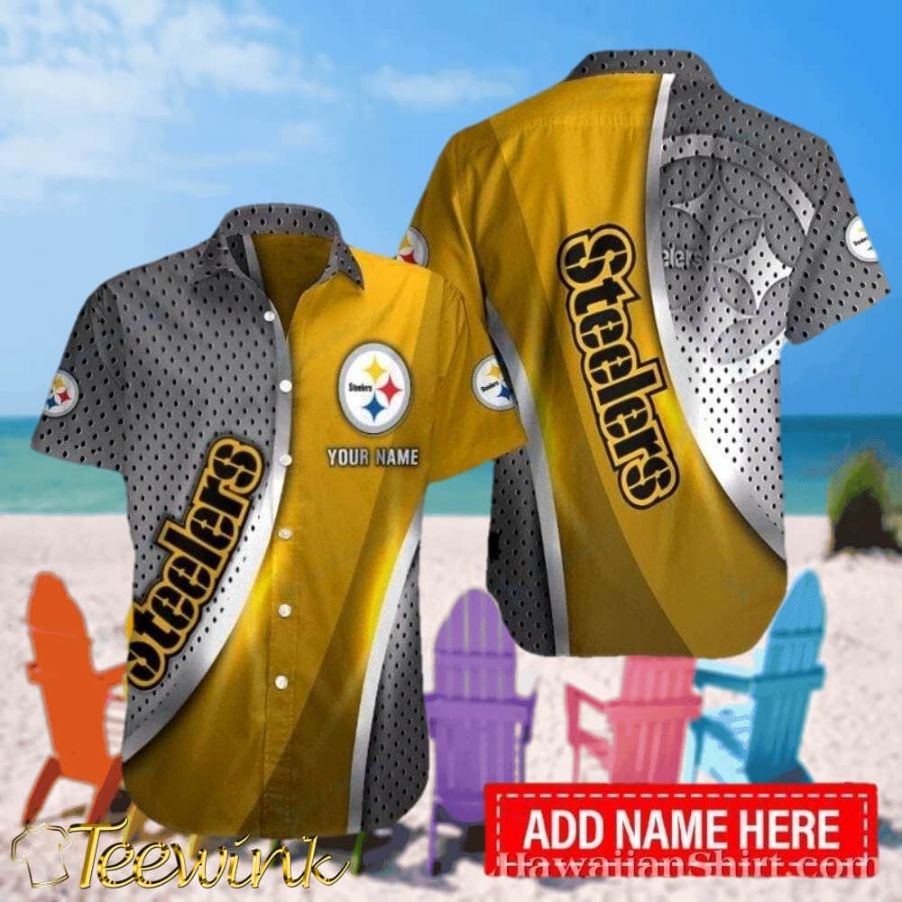 Dotted Fade Customizable Pittsburgh Steelers Tropical Shirt Modern Touch Edition with Mesh Texture