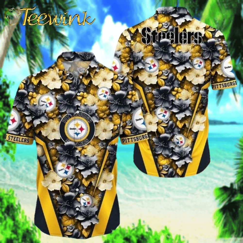 Flaming Touchdown Pittsburgh Steelers Tropical Hawaiian Shirt