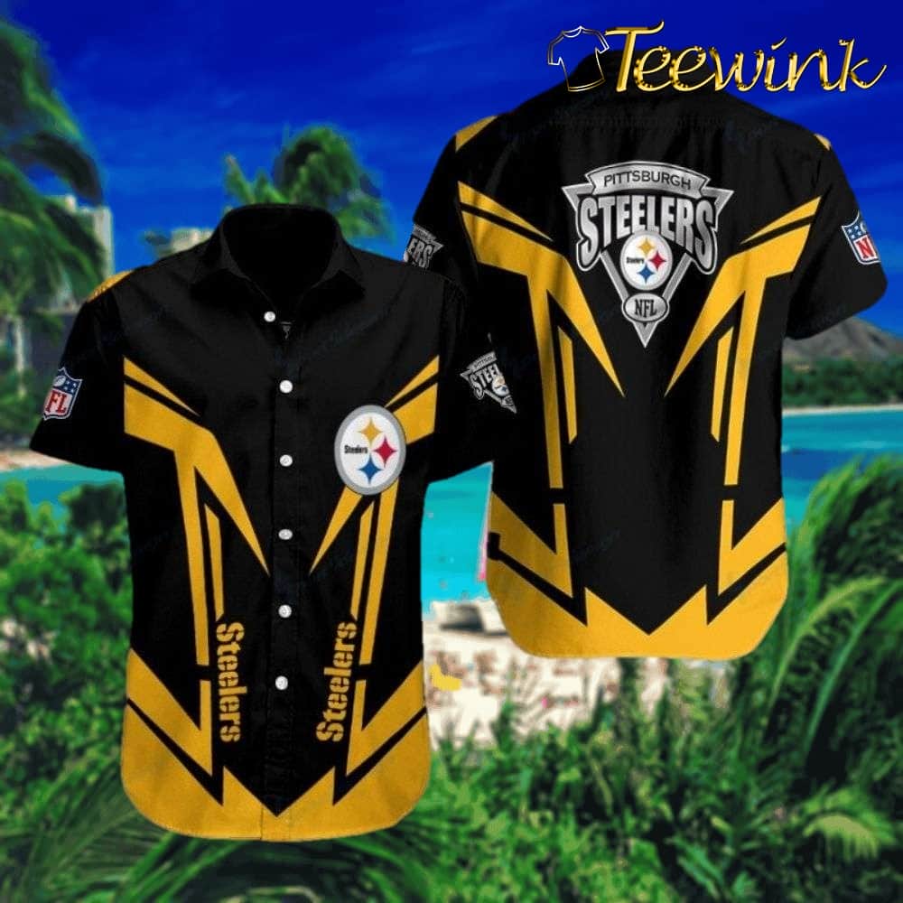 Floral Steel – Elegant Black And Gold Pittsburgh Steelers Hawaiian Shirt Floral Steel – Elegant Black And Gold Pittsburgh Steelers Hawaiian Shirt