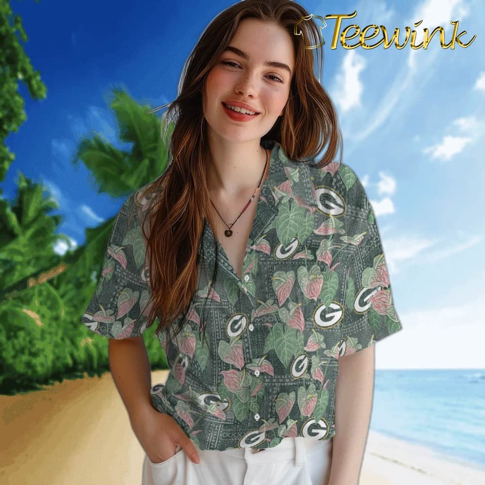 Green Bay Packers Hawaiian Shirt – Anthurium Overlay image 4 Green Bay Packers Hawaiian Shirt – Anthurium Overlay image 4