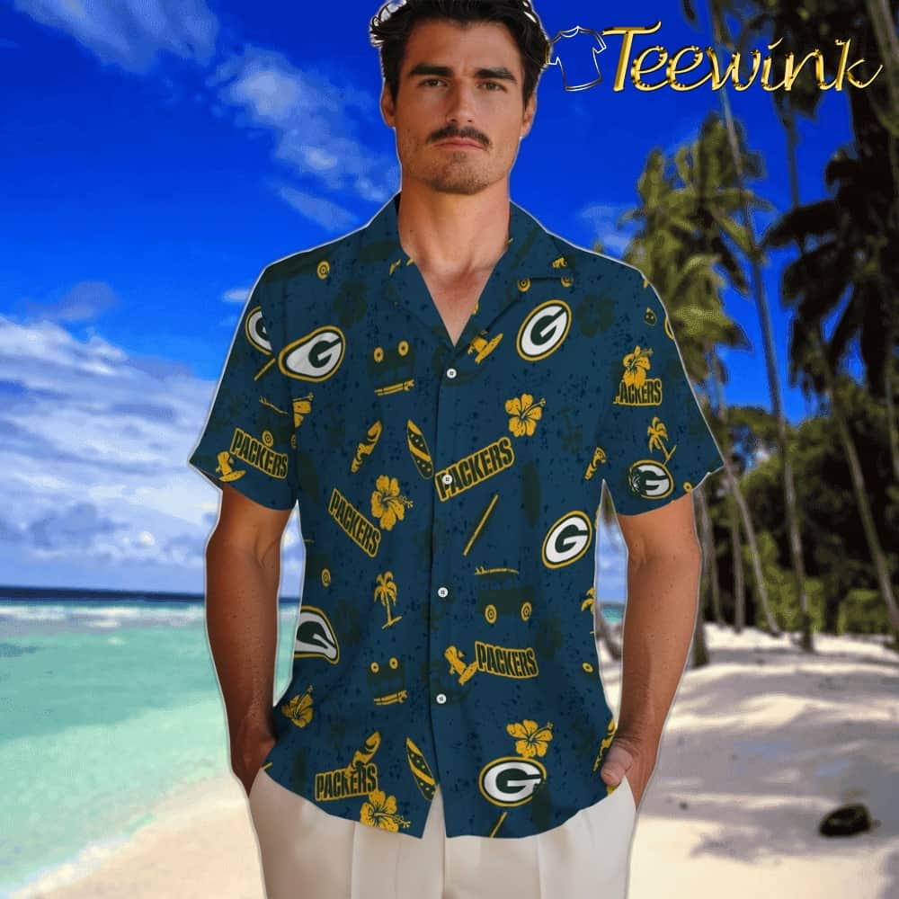 Green Bay Packers Hawaiian Shirt – Beach Vibe image 2 Green Bay Packers Hawaiian Shirt – Beach Vibe image 2