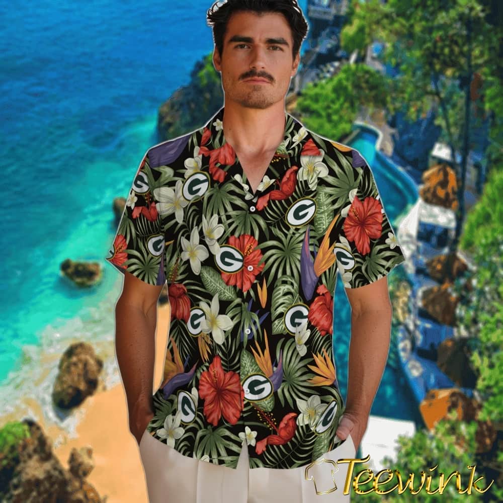 Green Bay Packers Hawaiian Shirt – Hawaii Floral Hibiscus image 2 Green Bay Packers Hawaiian Shirt – Hawaii Floral Hibiscus image 2