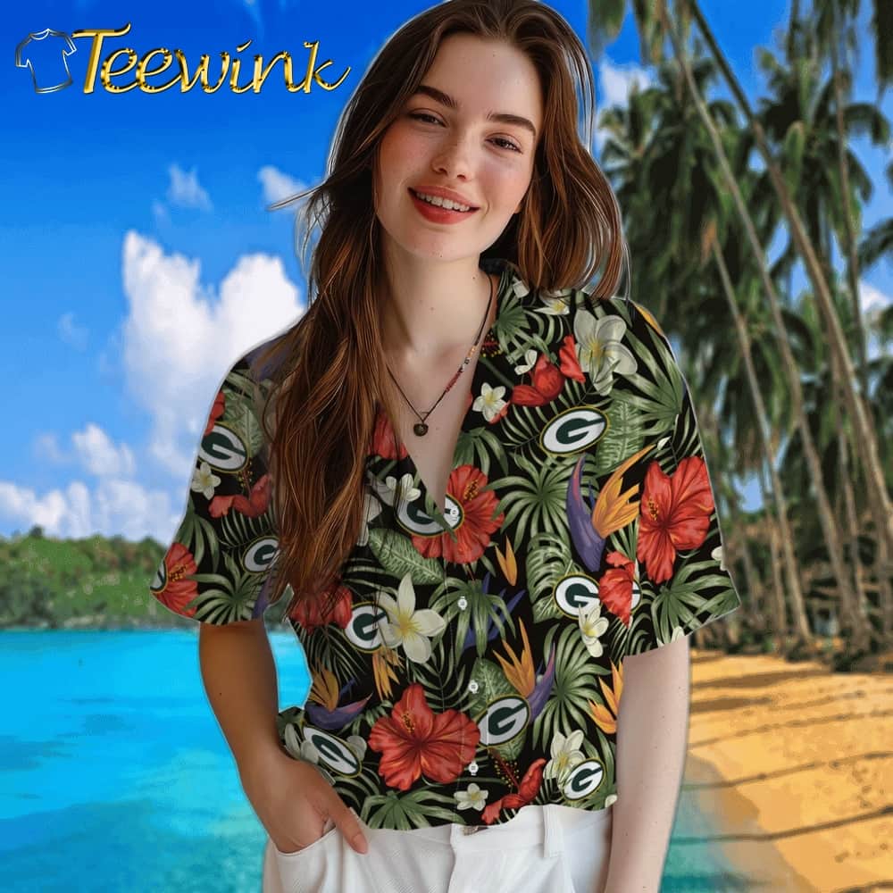 Green Bay Packers Hawaiian Shirt – Hawaii Floral Hibiscus image 4 Green Bay Packers Hawaiian Shirt – Hawaii Floral Hibiscus image 4